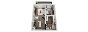 a floor plan of a 1 bedroom apartment