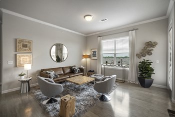 Living Room With Expansive Window Living Room With Expansive Window at Century 380, Aubrey, TX - Photo Gallery 3