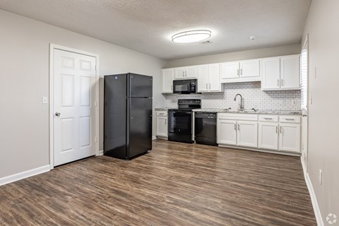 Kitchen with White Cabinets