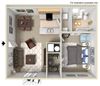 1 bedroom 1 bathroom Floor plan A 1 bedroom 1 bathroom Floor plan A at Hampton Downs Apartment Homes by ICER, Morrow