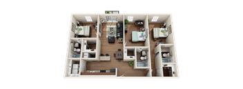 3 Bed 3 Bath Floor Plan at Oasis at Twinwood, North Carolina, 28403