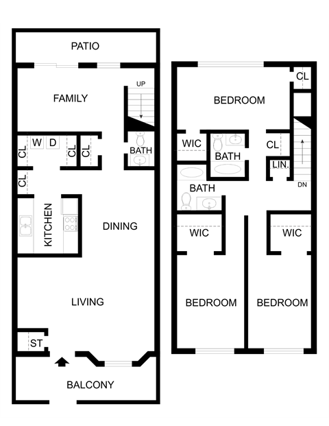 3 Bed 2 Bath Floor Plan at Lory of Savannah, Savannah, Georgia