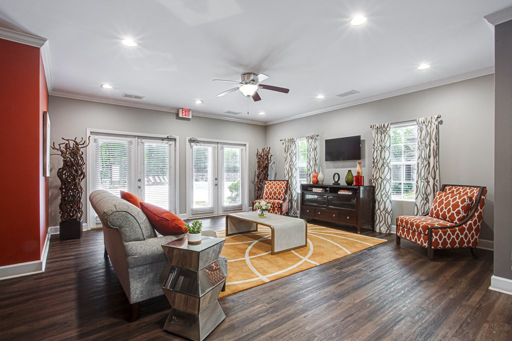 Living Room With TV at 50 Stoneview, Lilburn, 30047