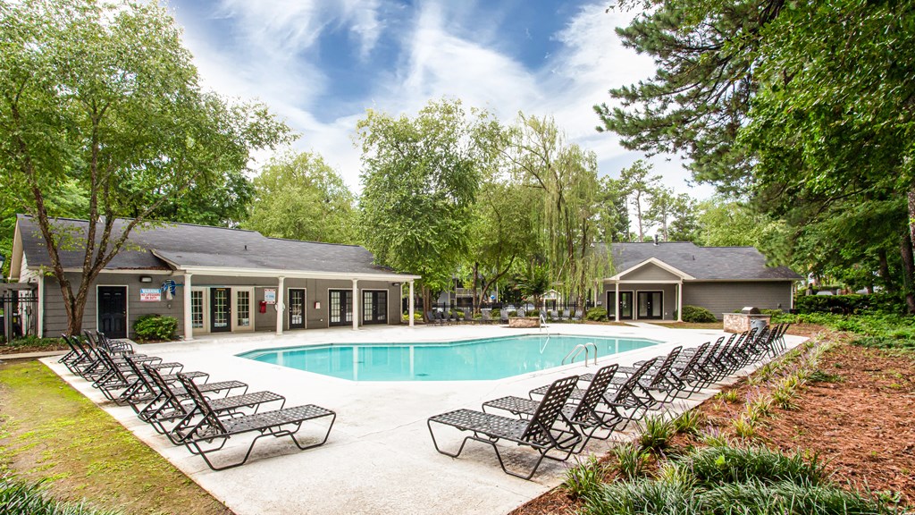 Swimming Pool With Relaxing Sundecks at 50 Stoneview, Lilburn, GA, 30047
