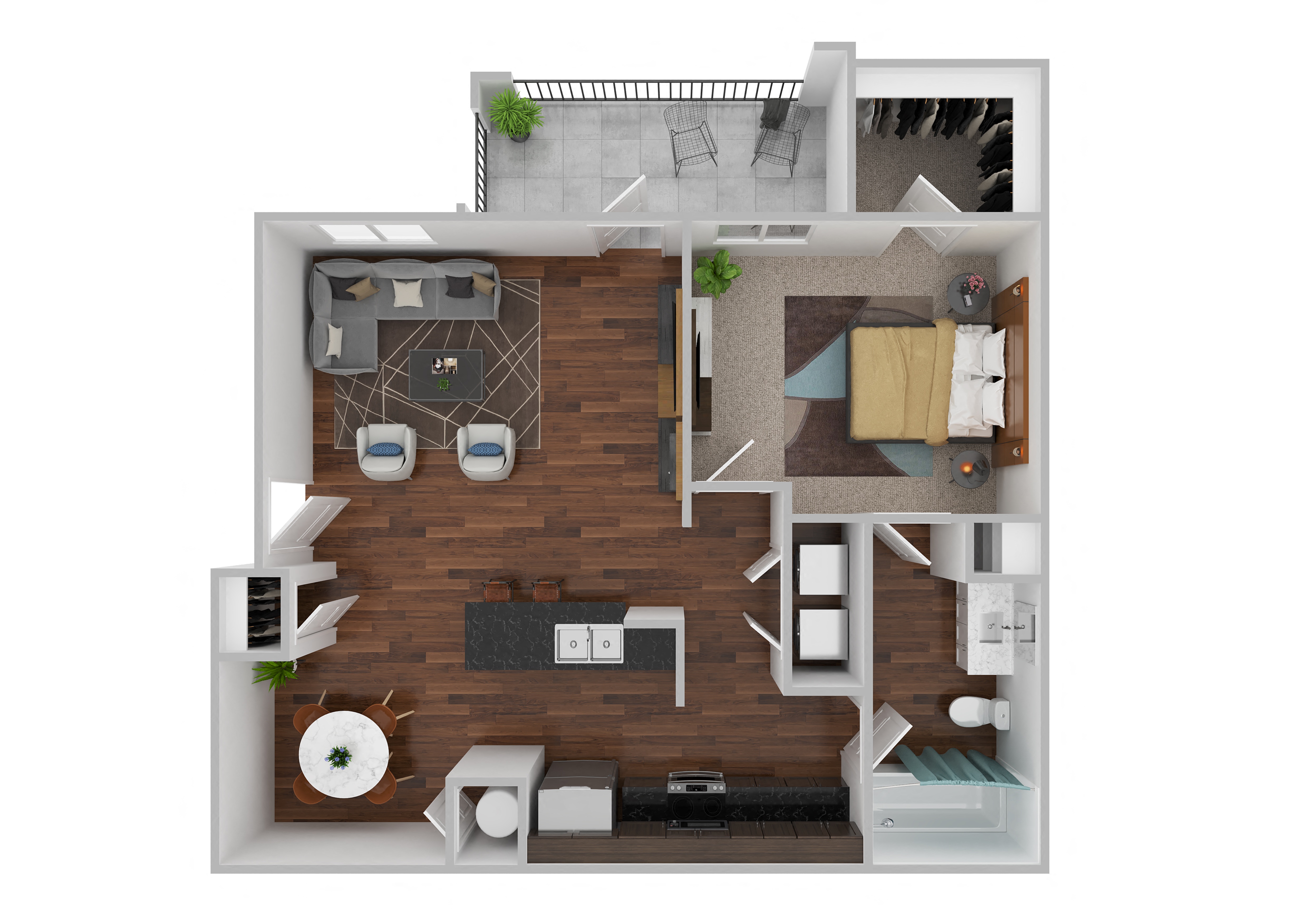 a1 floor plan 1 bedroom at at Century HomePlace, Prattville, AL