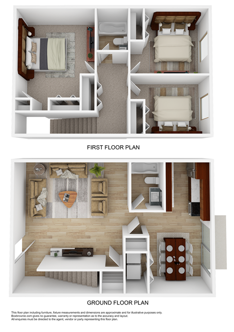 3 bedroom floor plan  at Chelsea Place apartments Lithonia, GA