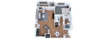 1 bed 1 bath floor planat Elevate Eagles Landing Apartments, Georgia