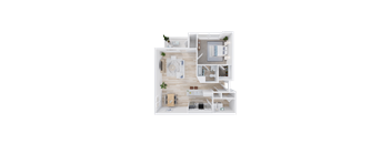 1 Bedroom Floor Plan at Hickory Falls Apartments