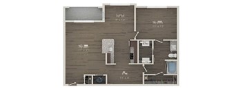 A top-down view of a house layout with dimensions for each room.