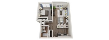 1 bed 1 bath floor plan A at 32Hundred Lenox Apartments , Atlanta