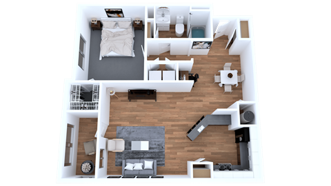 1 bed 1 bath floor plan A at Elevate Eagles Landing Apartments, Georgia, 30281