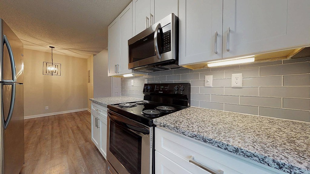 Galley Style Kitchen space at Vue on Medlock, Peachtree Corners, GA
