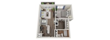 1 bed 1 bath floor plan Bat 32Hundred Lenox Apartments , Georgia
