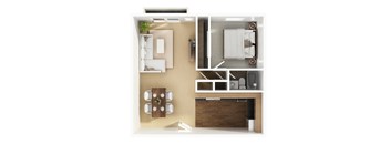 A modern bathroom with a toilet, sink, and mirror.