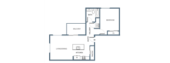 1  bed 1 bathA6 Floor Plan at Latitude at South Portland Apartment, Maine, 04106