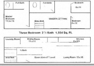 3Bed 2.5 bath floor plan  at The Cleo Apartments, Athens, Alabama