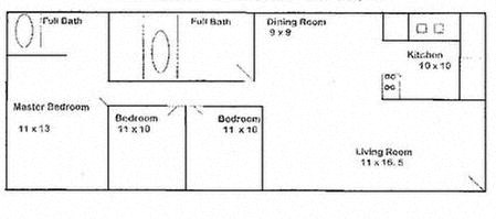 3Bed 2 bath floor plan at The Cleo Apartments, Athens, 35611