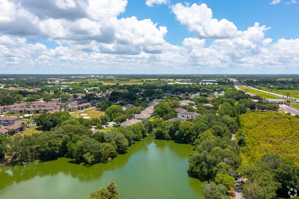 Aerial Lake View at Waters Edge Apartments, Lakeland, FL, 33803