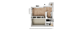 The 3rd floor plan of a 1 bedroom 1 bathroom apartment at the Ascend at Stone Mountain, Stone Mountain, GA