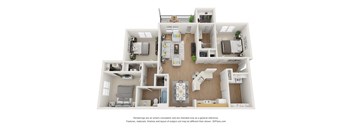 a floor plan of a 3 bedroom apartment