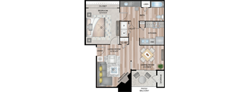 A floor plan of a home with a living room, dining room, kitchen, and bedrooms.