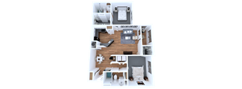 2 Bedroom Floor Plan at Elevate Eagles Landing Apartments, Stockbridge, Georgia