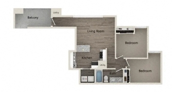 a renovated floor plan of a house with a bedroom and a living room