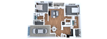 2 bed 2 bath floor plan B at Elevate Eagles Landing Apartments, Stockbridge, 30281