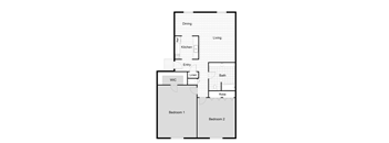 2 Bedroom Floor Plan at The Sterling, Corpus Christi, 78412