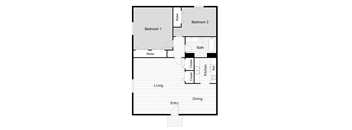 2 bedroom 1bathroom Floor Plan at The Sterling, Corpus Christi, TX