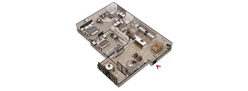 2 bed 2 bath B3 Floor Plan at Parc at 1875, Georgia
