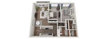 2 bed 2 bath floor plan A at 32Hundred Lenox Apartments , Georgia, 30324