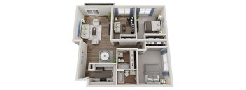 2 bed 2 bath floor plan B at 32Hundred Lenox Apartments , Atlanta, GA, 30324