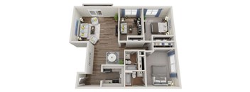 2 bed 2 bath floor plan C at 32Hundred Lenox Apartments , Atlanta, GA