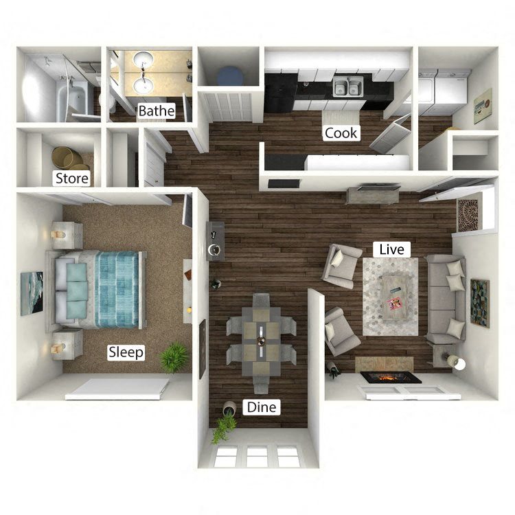 The Bunglow with Sunroom Floorplan