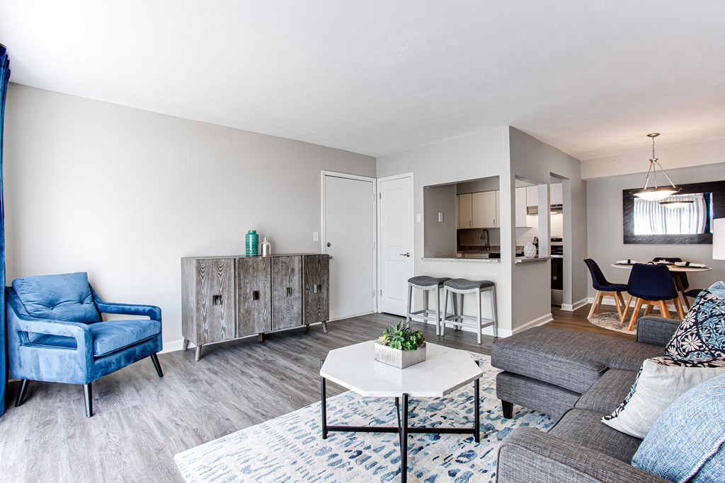 Model apartment with wood like flooring  at Barcelo at East Cobb, Georgia