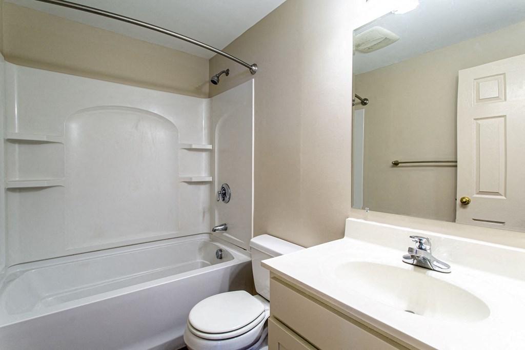 Bathroom at Summit Terrace at Woodland Apartments, Cape Elizabeth, ME, 04107