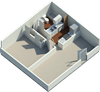 Bradley Square Apartments, North Charleston South Carolina, 1x1 3D floorplan