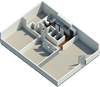 Bradley Square Apartments, North Charleston South Carolina, 2x1 3D floorplan