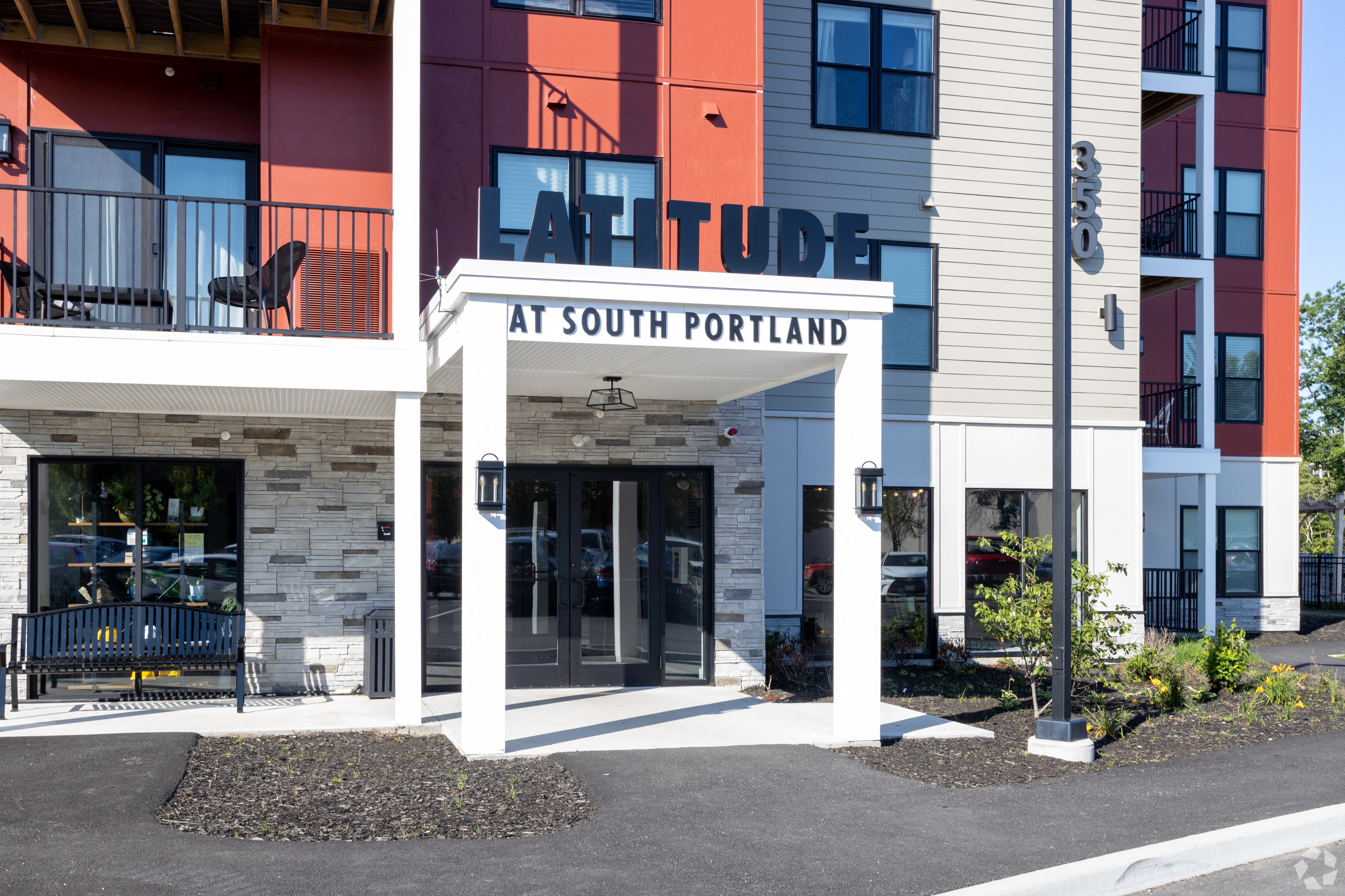 Building Entrance at Latitude at South Portland Apartment, Maine, 04106
