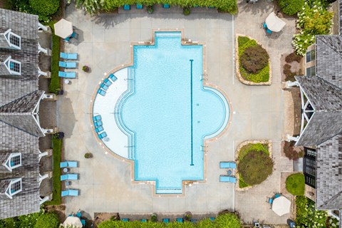 Overlook at Gwinnett Stadium breathtaking pool arial view. Lawrenceville, GA.