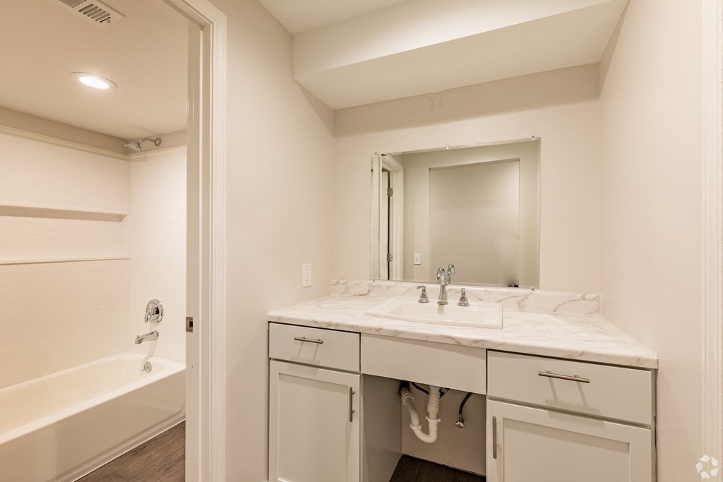 a bathroom with a sink and a bathtub