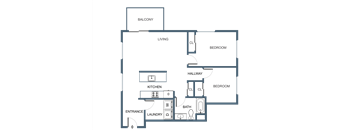 Two Bedroom Two BathroomC14 Floor Planat Latitude at South Portland Apartment, Maine, 04106