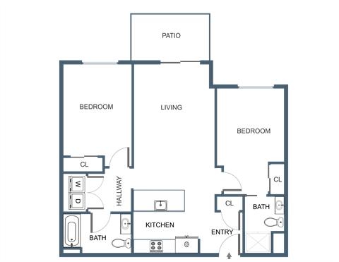 C7 Floor Plan at Latitude at South Portland Apartment, Maine, 04106