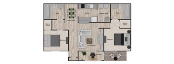 The Cypress floor plan 1278 sq ft