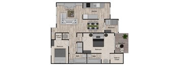 The Dogwood floor plan  1355 sq ft