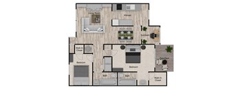 The Juniper floor plan 1355 sq ft
