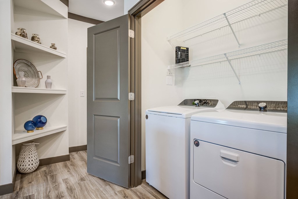 the collection 527 utility room with washer and dryer at Century Belmont Station, Louisville, KY
