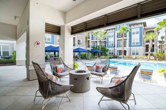 the swimming pool at the trilogy apartments