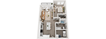 The Athens 1 bed 1 bath Floor Plan at Century Mundy Mill Apartments, Oakwood